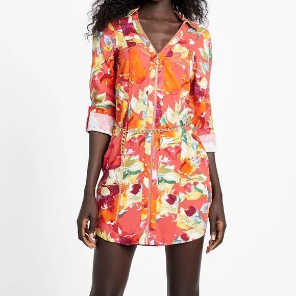 Guess Dresses & Skirts - Guess Red and Yellow Floral Dress